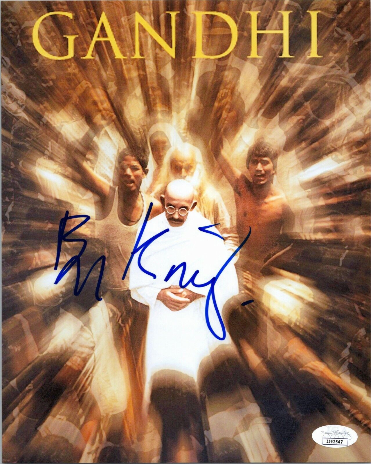 ~~ BEN KINGSLEY Authentic Hand-Signed GANDHI