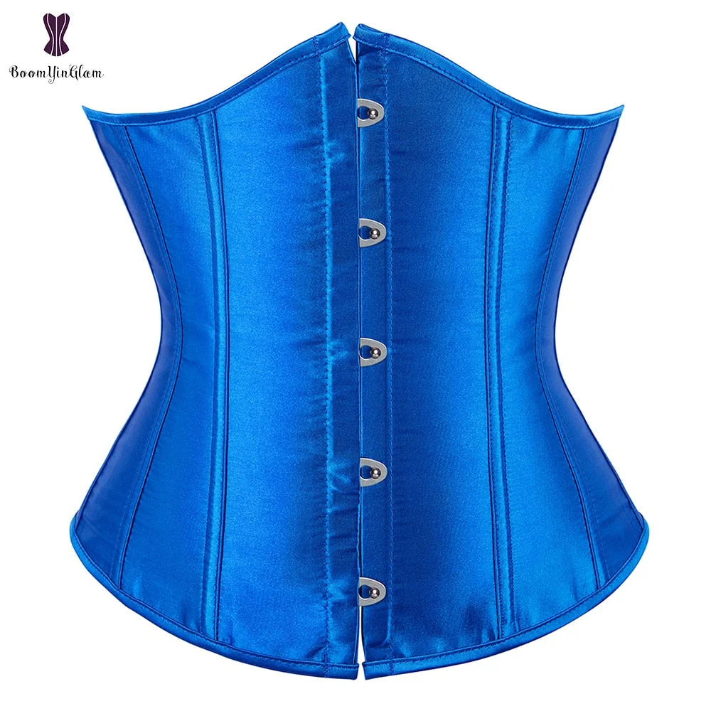 High Quality Metal Busk Clips Wholesale Underbust Waist Corset Slimming Cinchers Lacing Bondage Satin Corsets