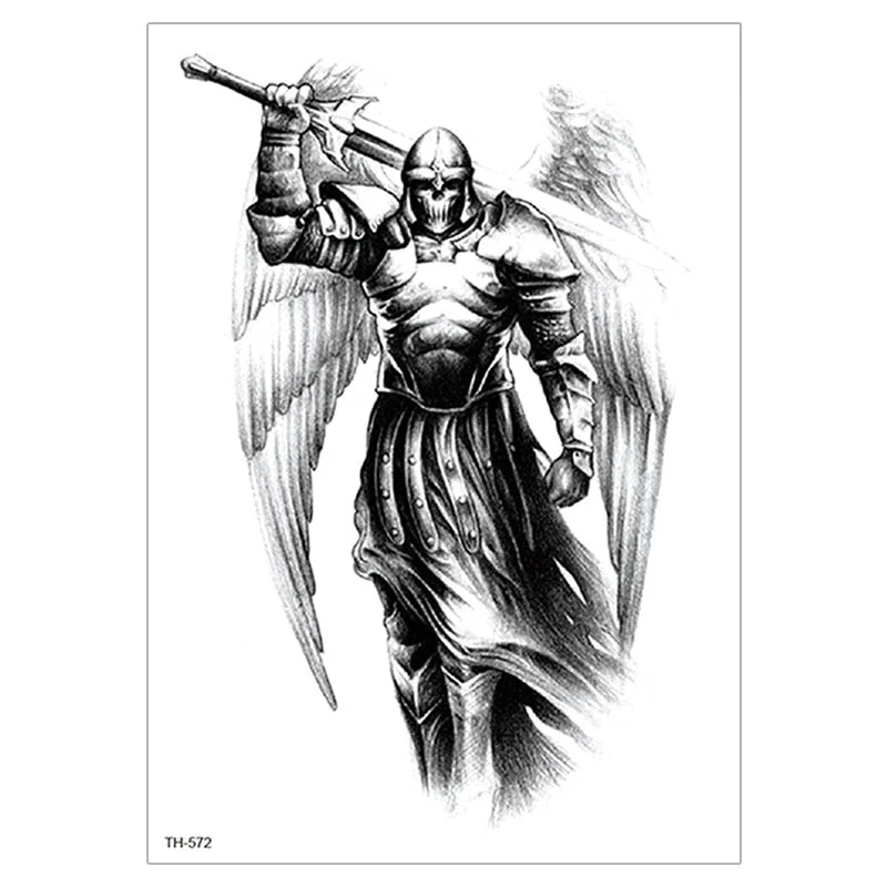 Waterproof TemporaryTattoo Sticker For Men Women Tiger Wolf Death Skull Temporary Tattoo Fake Henna Skeleton King Animal Tatoo