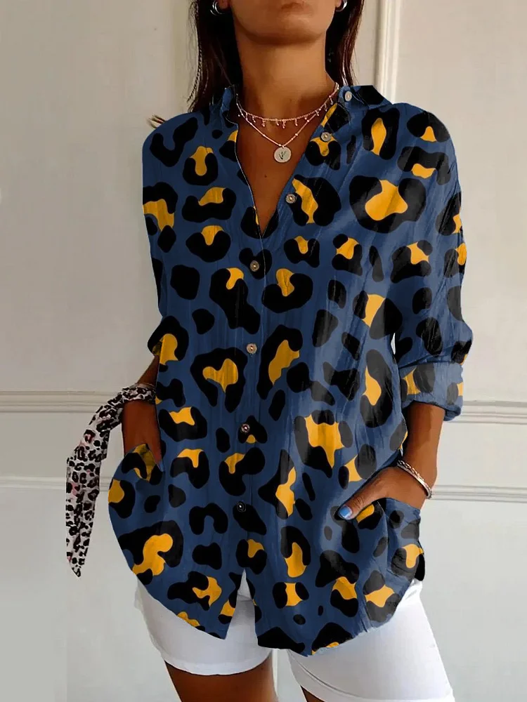 Classic Sexy Leopard Print Casual Long-sleeved Shirt