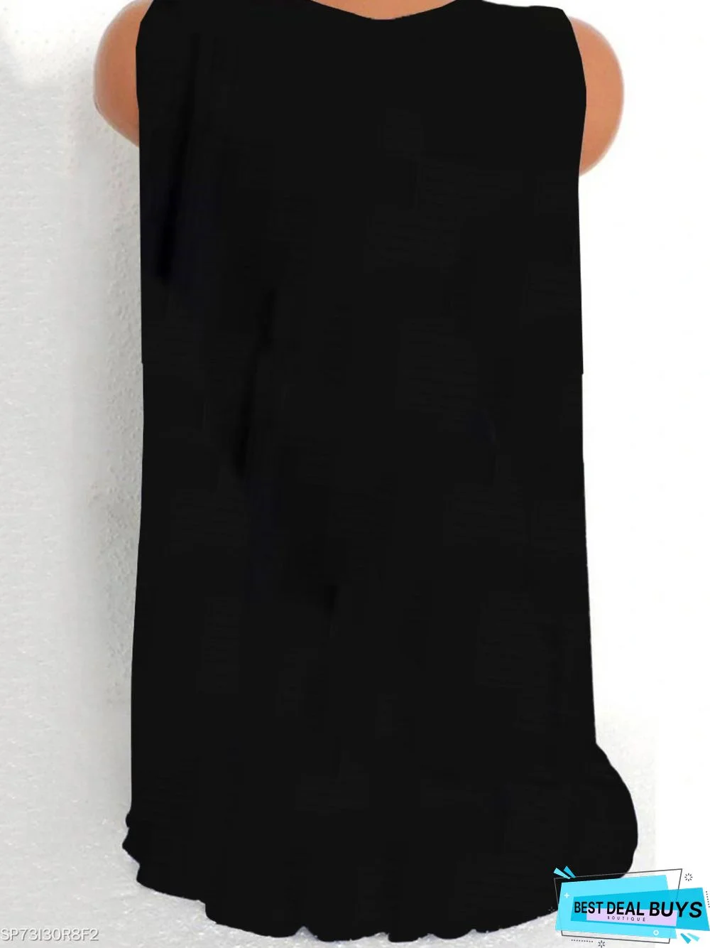 Black Sleeveless V Neck T-shirt
