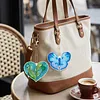 12pcs Heart Motif Double-Sided DIY Diamond Painting Keychain Kit