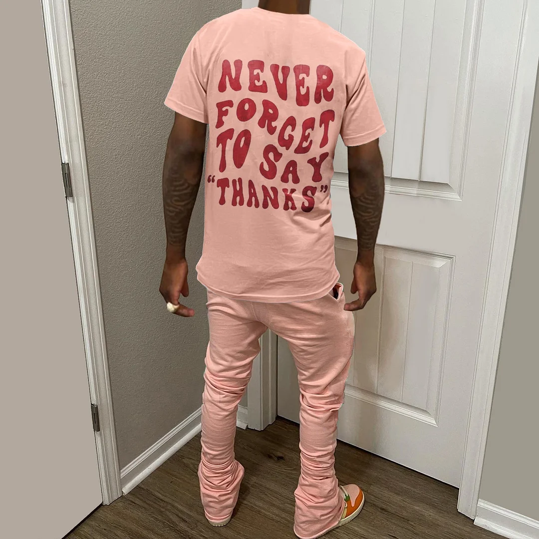 Never Forget To Say Thanks Print Two Piece Set