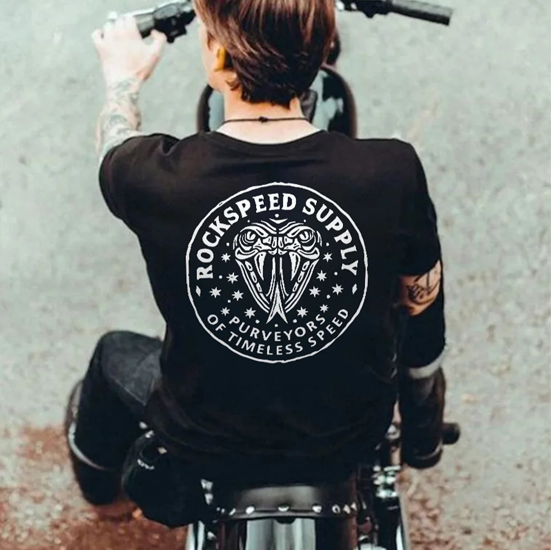 ROCKSPEED SUPPLY Snake Black Print T-shirt