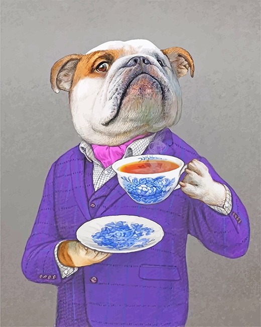 

Bulldog Drinking Coffee – Paint By Numbers - 40*50CM, 501 Original