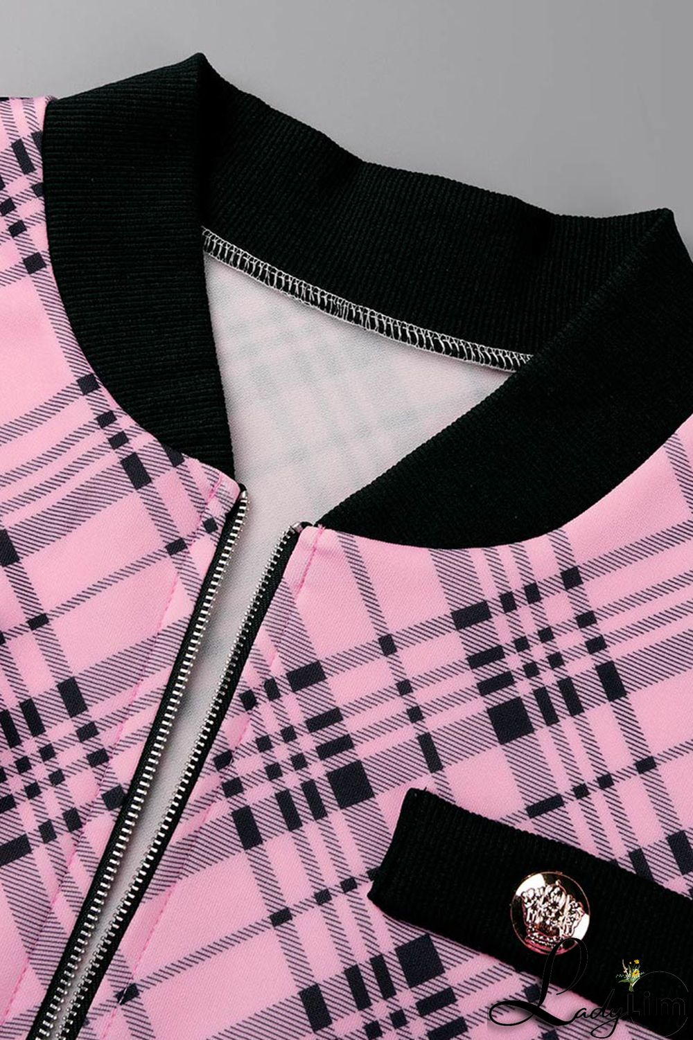 Pink Fashion Casual Print Patchwork Long Sleeve Two Pieces