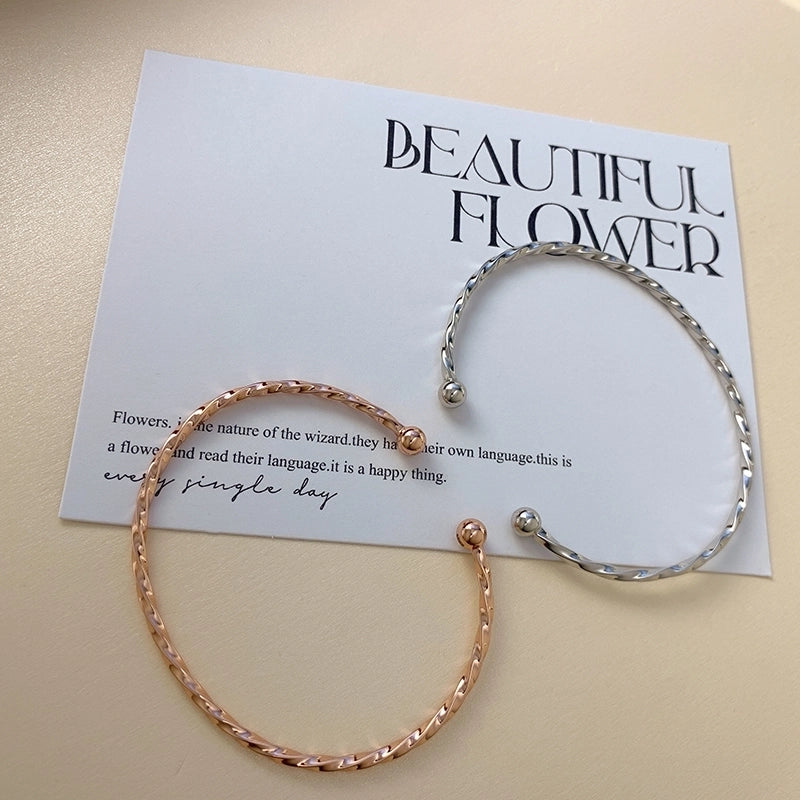 925 Sterling Silver Bangle Elegant Sweet Minimalist