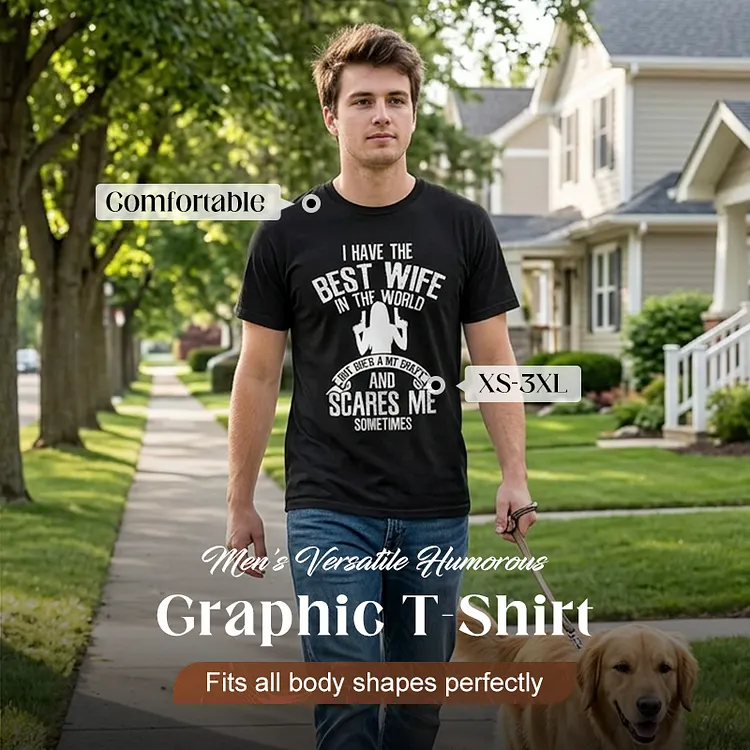 T-shirt da uomo con grafica divertente e versatile