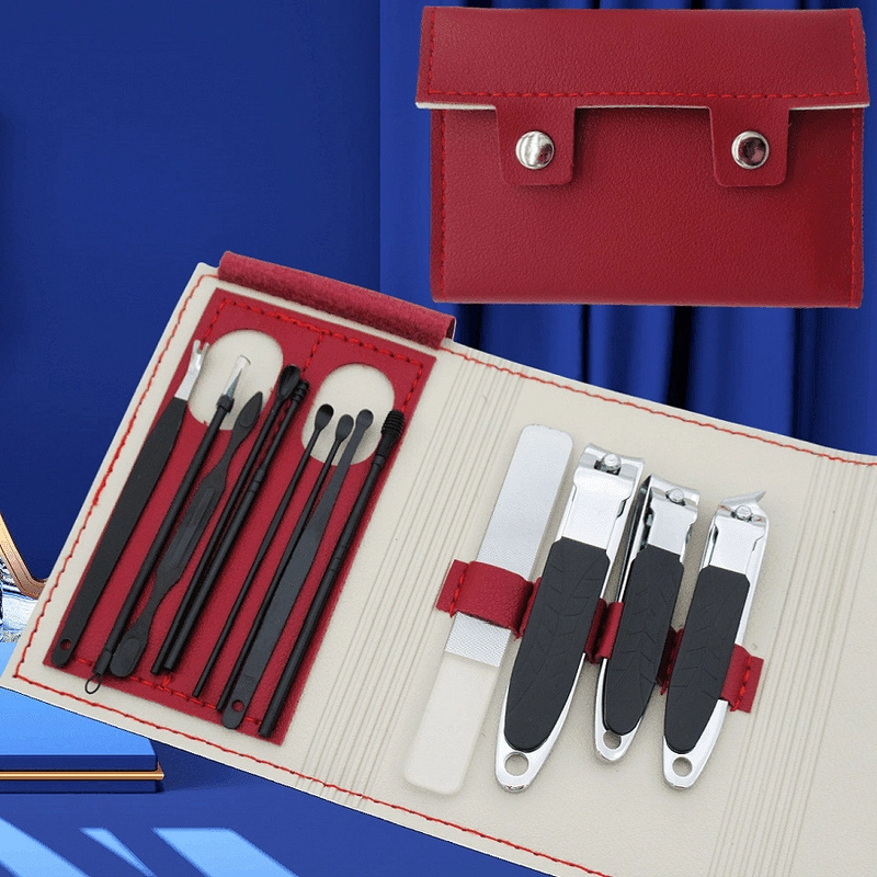 Spot Black 16-piece Set Nail Clippers Nail Clippers Manicure Tools Folding Bag Nail Clippers Set