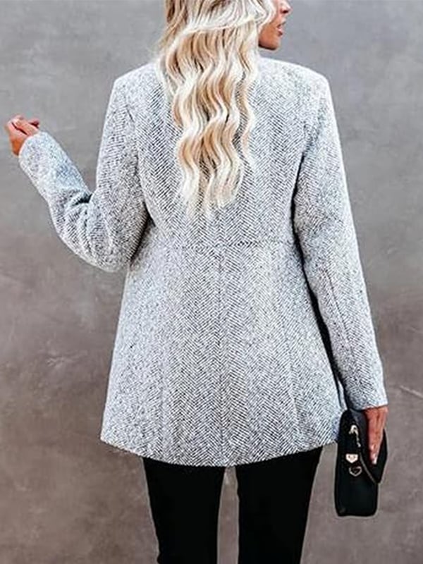 🔥Women's Solid Color Pocket Long Sleeve Open Front Coat