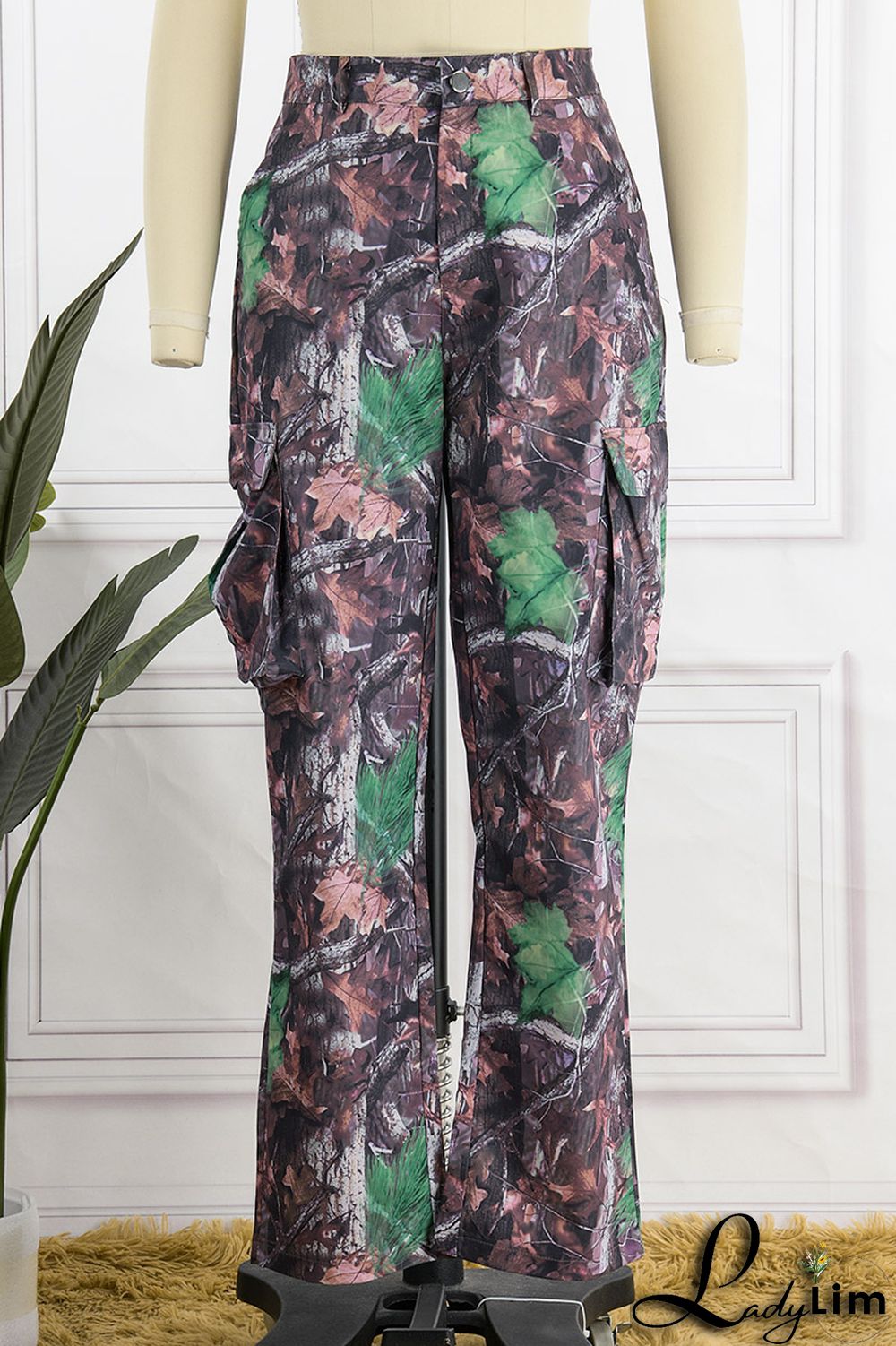 Colour Fashion Print Patchwork Harlan Mid Waist Harlan Full Print Bottoms