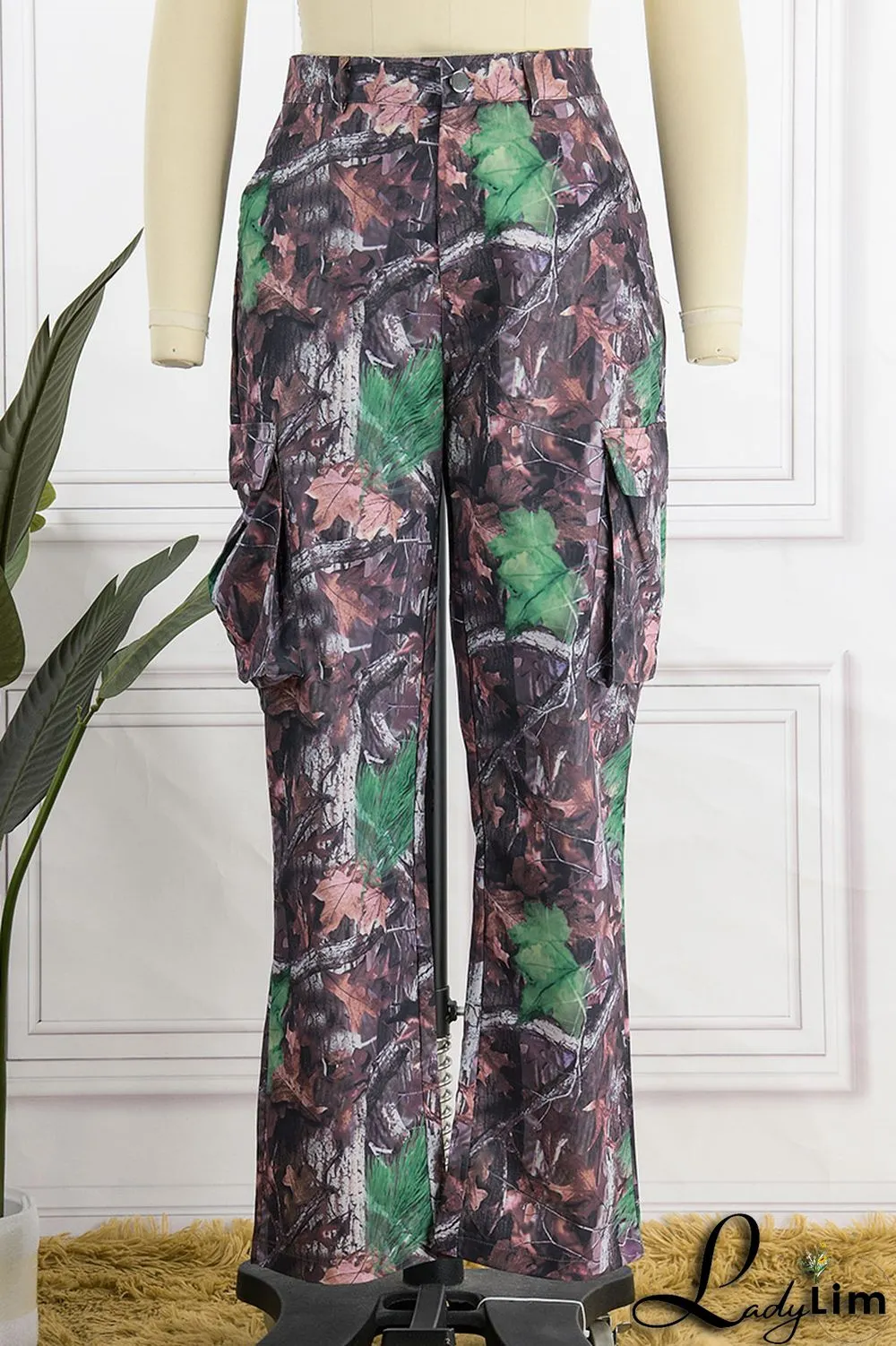 Colour Fashion Print Patchwork Harlan Mid Waist Harlan Full Print Bottoms