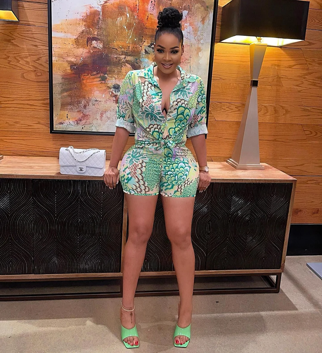 CM.YAYA Elegant Beach Leaf Women Two 2 Piece Set Outfits Sweatsuit 2022 Summer Shirt and Shorts Holiday Matching Set Tracksuit