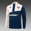 2024/2025 São Paulo Half-Pull Training Suit Blue Football Shirt 1:1 Thai Quality