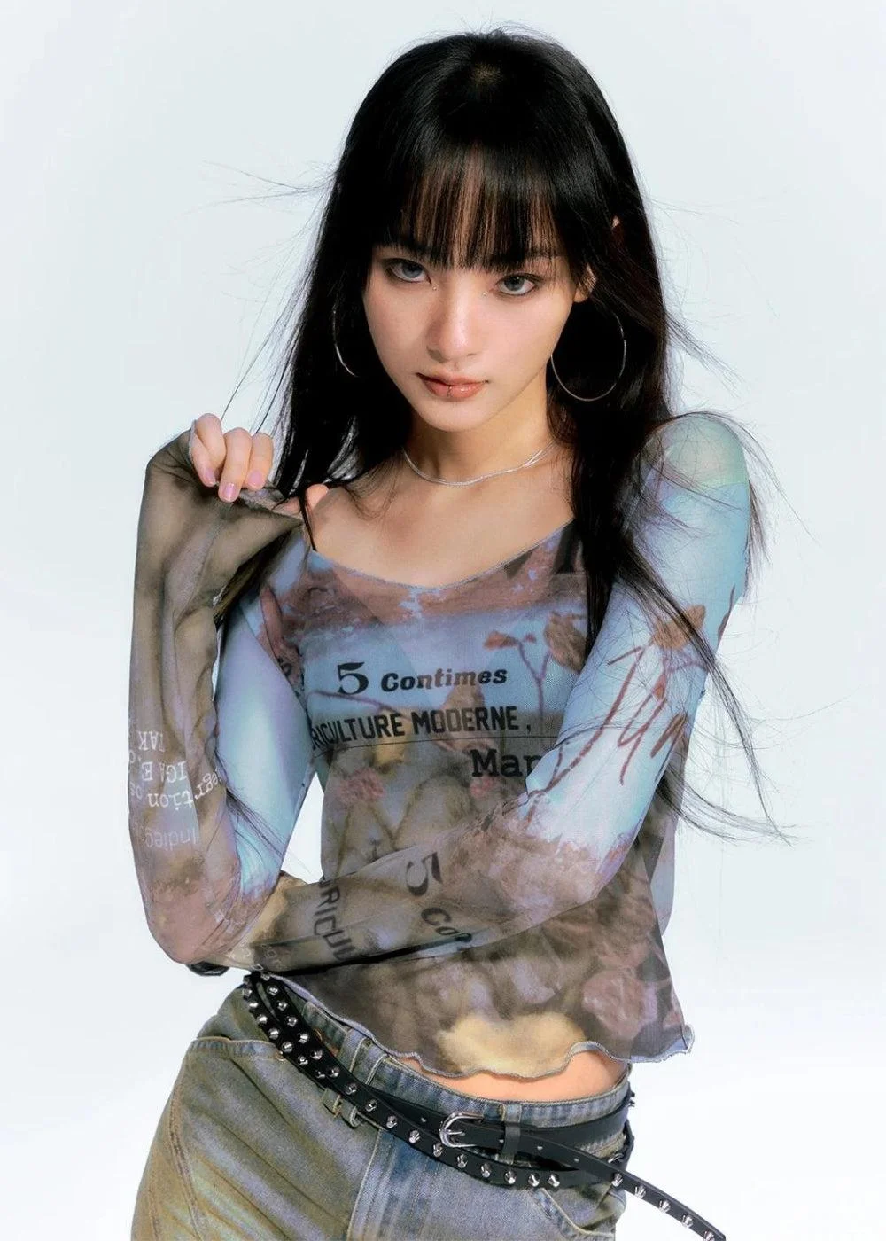 Brownm Mesh Top