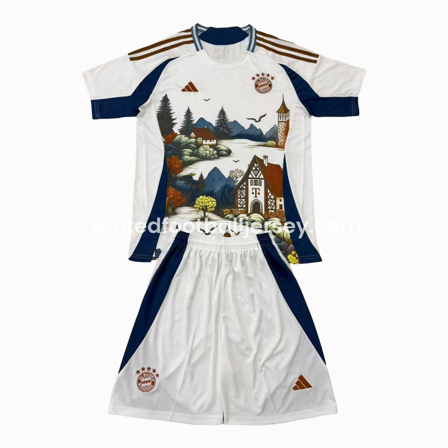 Bayern Munich 24-25 White Concept Men's Adult Jersey Set - Fans Version