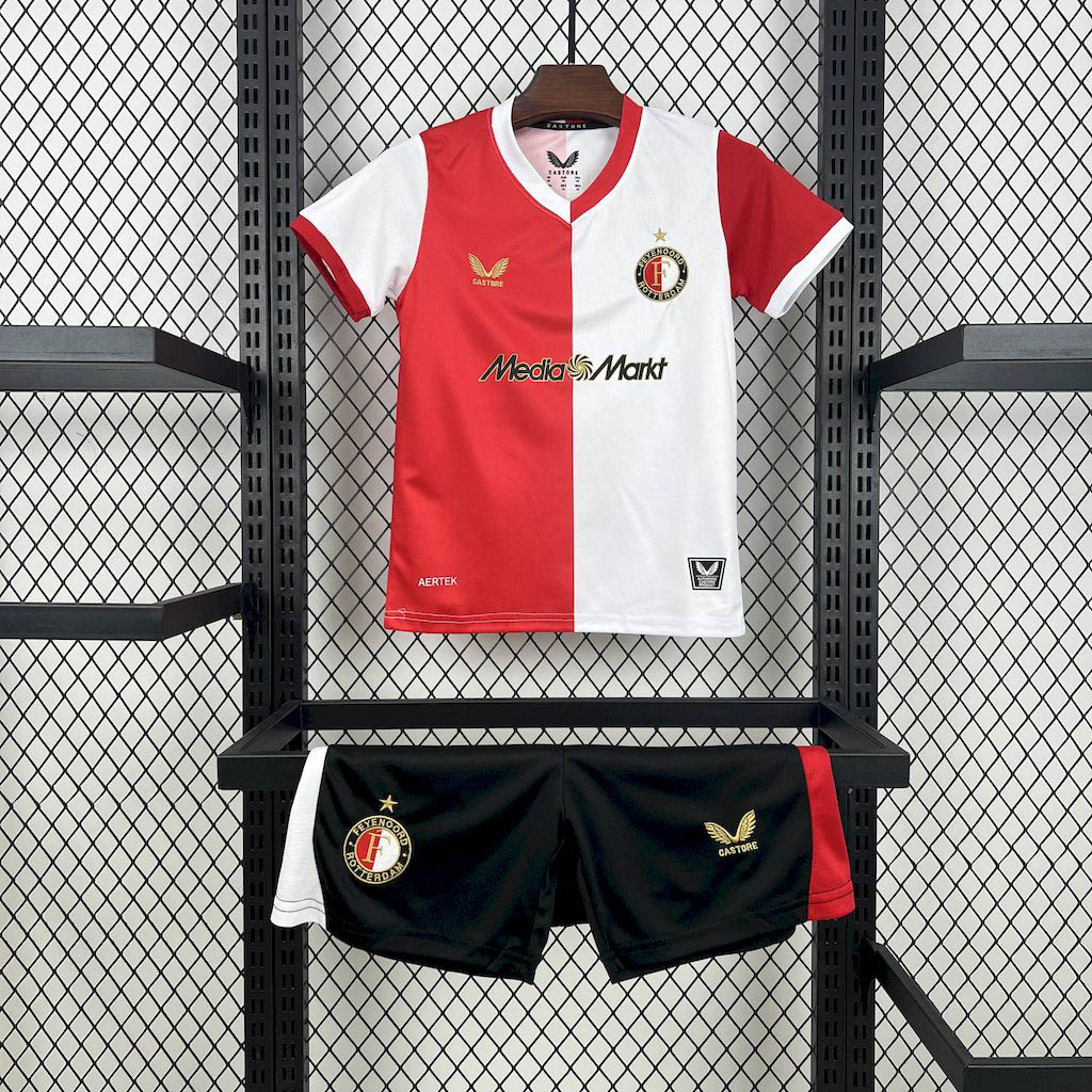 2025-2026 KIDS Feyenoord Home Football Shirt 1:1 Thai Quality- Maxi Kit