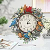 5D DIY Special Shape Diamond Painting Desk Ornament Handmade Clock Kit(Flower Bird)