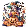 Halloween Pumpkin Girl-Paint by Numbers Acrylic Painting 40*40CM