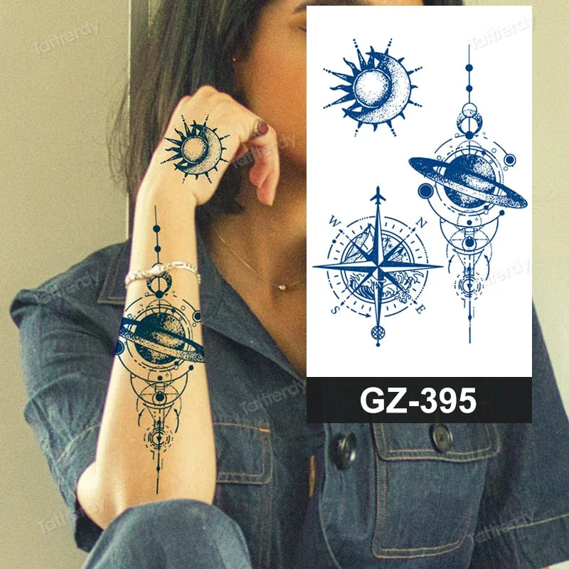 Juice Ink Lasting Waterproof Temporary Tattoo Sticker Dragon Snake Totem Tattoos Sun Wing Body Art Arm Fake Tatoo Women Men