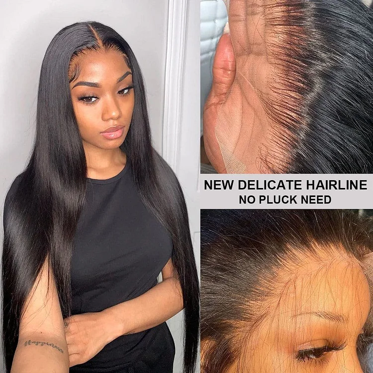 Only 25 In Stock - Black Human Hair HD Lace Straight Wig  | Glueless Wigs | 100% Real Natural Human Hair Wigs | Medium & Long Wig