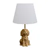 Dog Lamp with White Linen Shade Cute Room Decor White Dog Table Lamp 17.7inch for Living Room Unique Aesthetic Home Room Decor