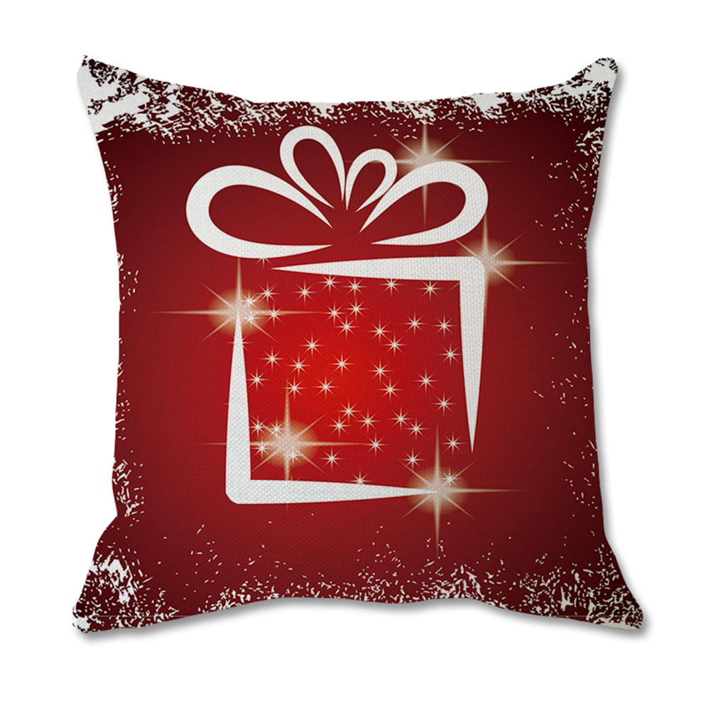 

Linen Square Pillowcase Xmas Print Pillow Case Sofa Chair Cushion Cover (D, 501 Original