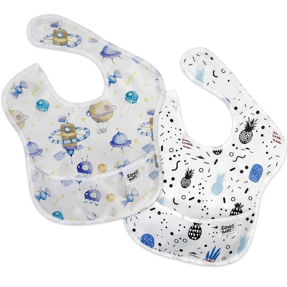Egmao Baby Waterproof Bibs 2-Pack