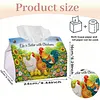 (24cm)Diamond Art Tissue Box DIY PU Napkin Cover for Home Decoration(farm chicken)