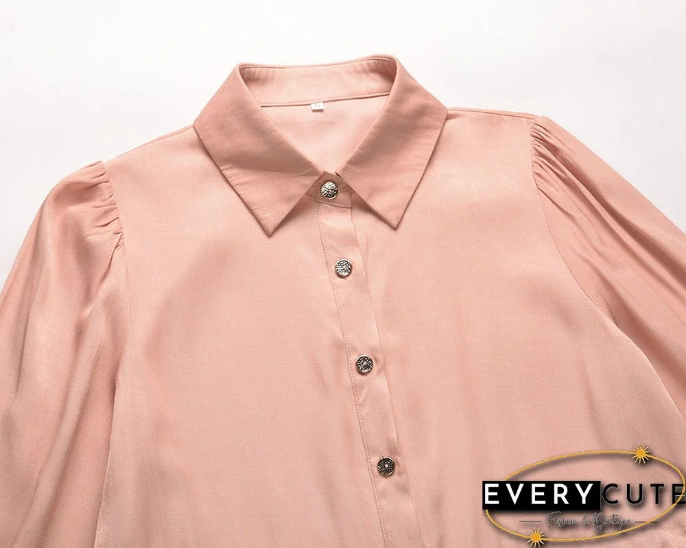 Long Sleeve Front Wrap Button Down Dress