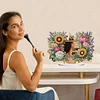 DIY Diamonds Painting Special Shaped Crystal Drill Crafts Mirror Desk Ornament Decor Kit(Flower)