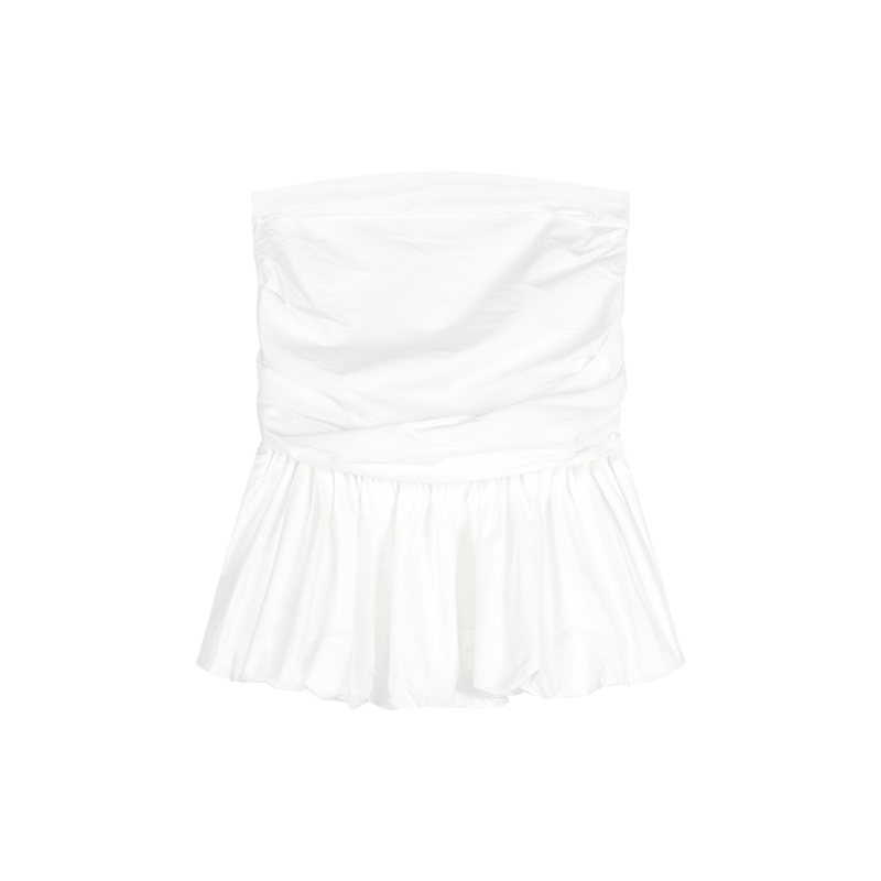 White Svel Tube Top Vest Women Summer Gentle Wind Slim Fit ort Sle oulder Bared Flower Bud Outerwear Top