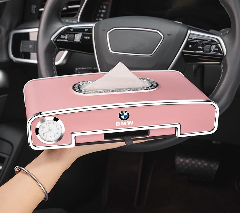 Car Clock Tissue Box with Holder