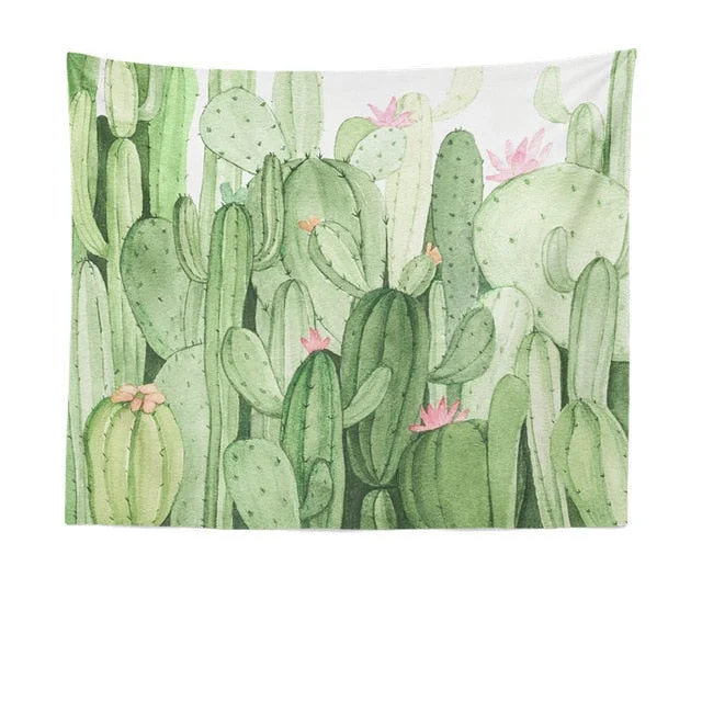 Cactus Succulents Tapestry Summer Succulents Wall Decor Tropical Landscape Wall Hanging Tapestries Picnic Blanket Wall Cloth