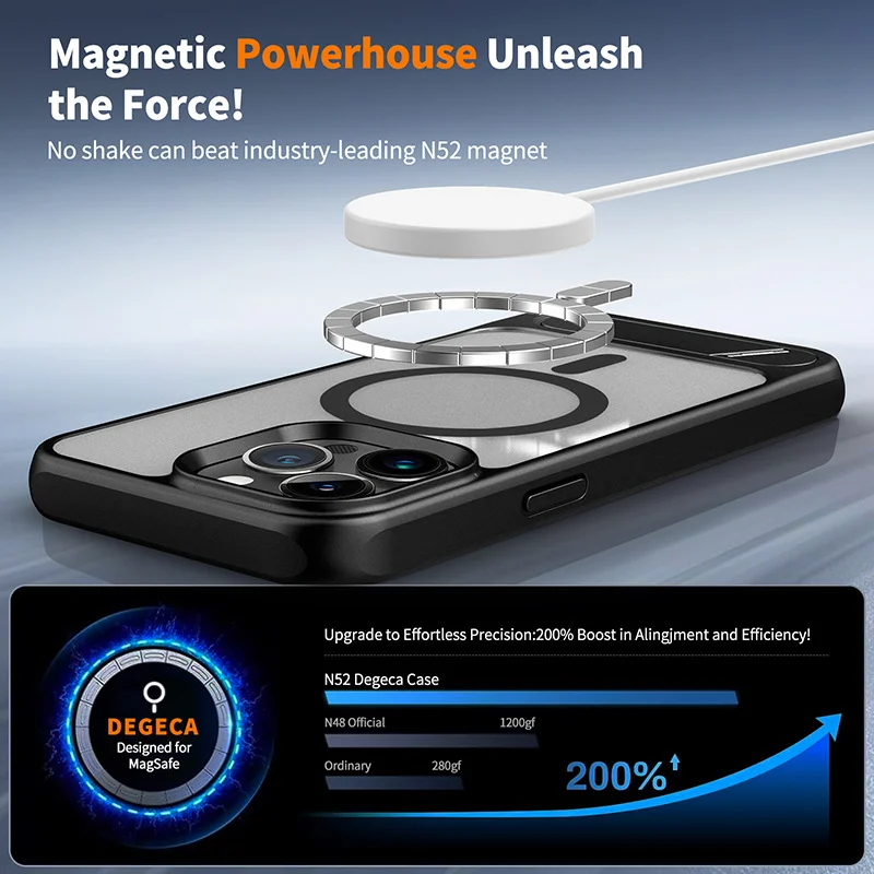 Suitable for iPhone 15 metallic paint matte magnetic invisible oblique holder mobile phone case