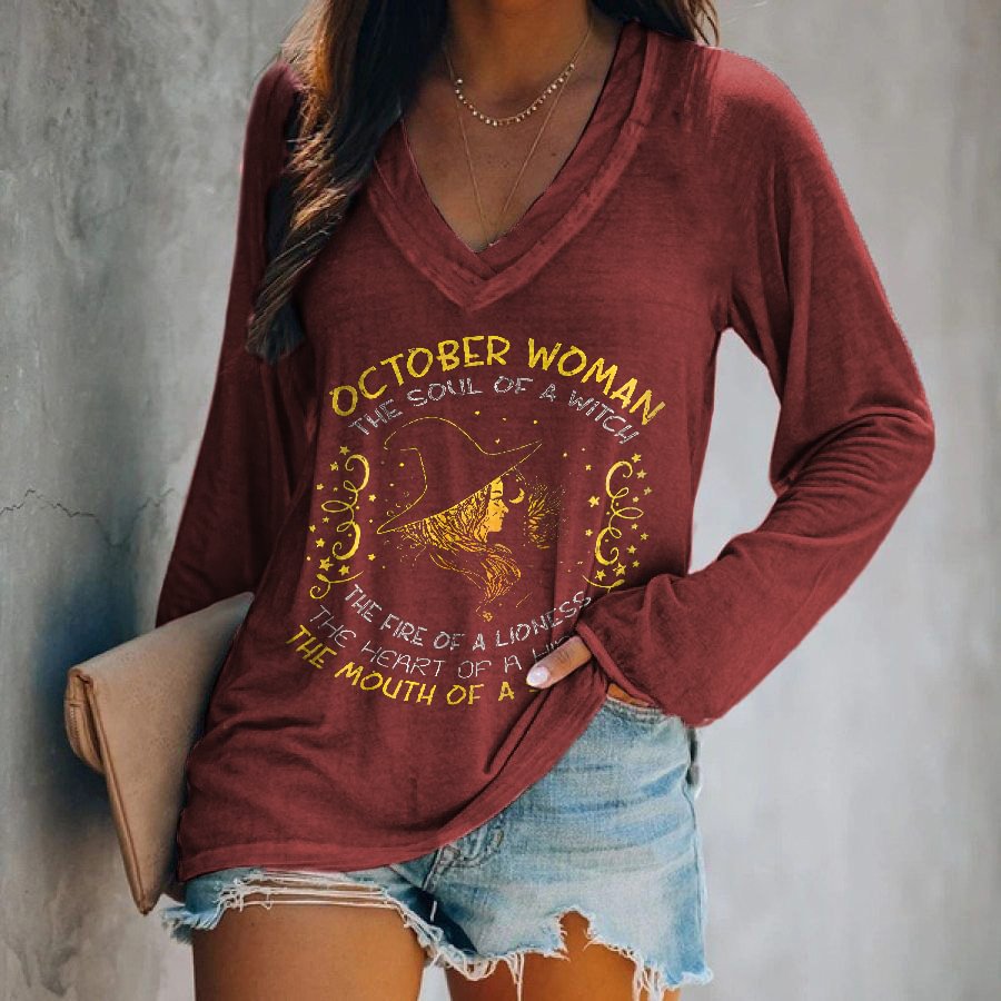 October Woman Printed Women's Long Sleeves T-shirt