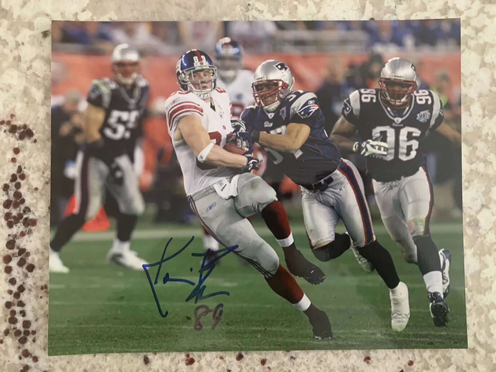Kevin Boss Hand Signed 8x10 Photo Poster painting New York Giants Super Bowl Champion