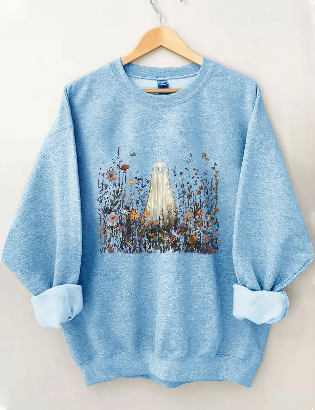 Cute Ghost In Wildflowers Sweatshirt