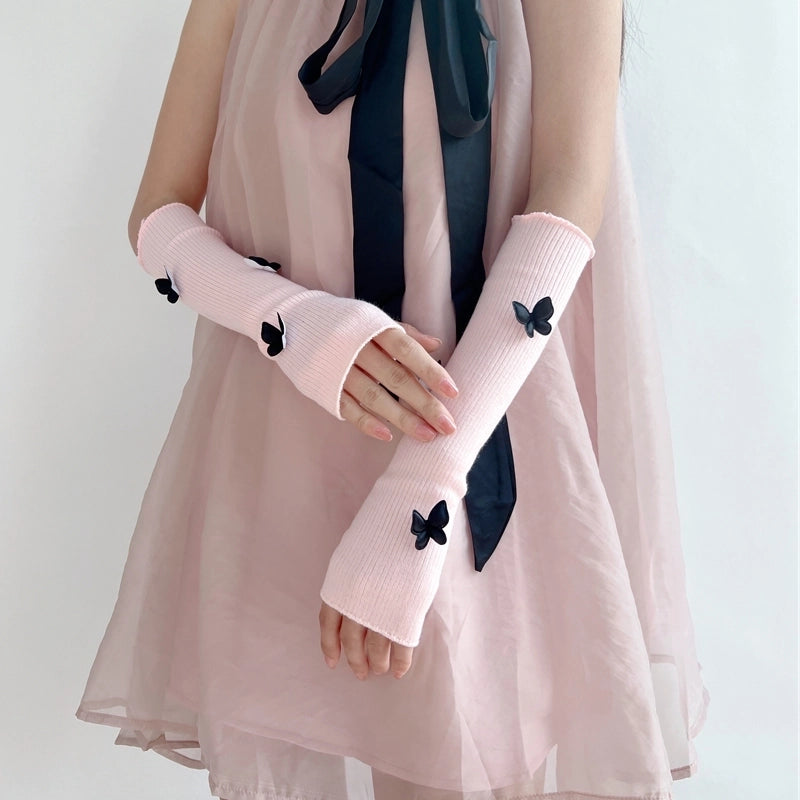 Women’s Elegant Cute Lolita Solid Color Butterfly Arm Sleeves