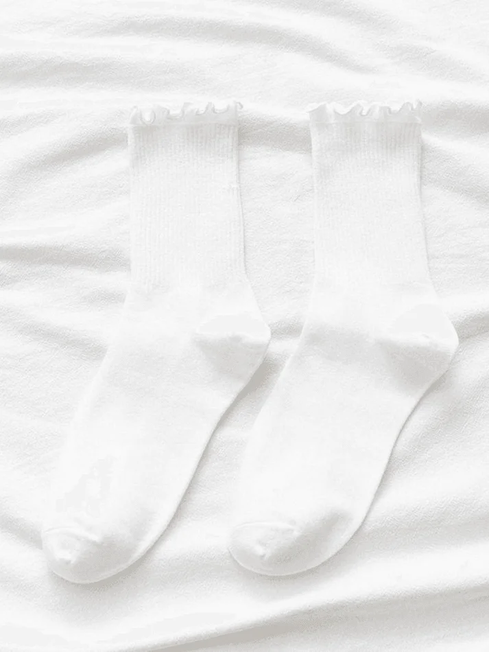 Brownm Ruffle Folds Socks