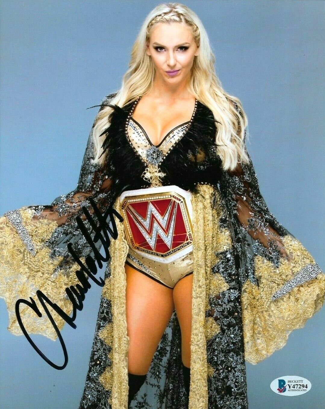 WWE CHARLOTTE FLAIR HAND SIGNED AUTOGRAPHED 8X10 Photo Poster painting WITH PROOF BECKETT COA 1