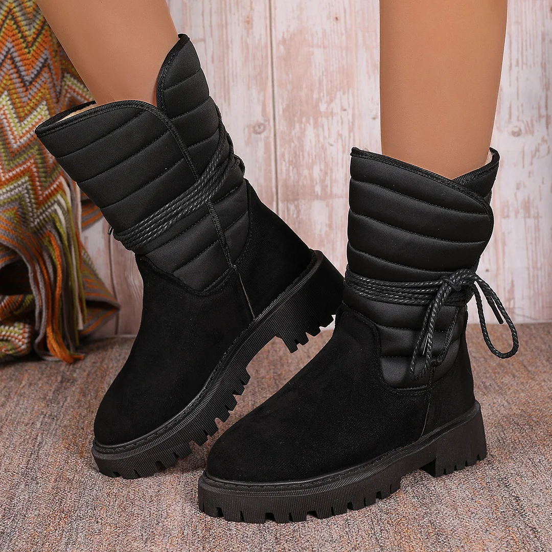 Qengg Qengg Boots In The Tube Warm Large Size Women's Cotton Boots 2024 Winter New Fashion Boots