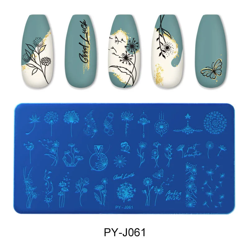 PICT YOU Nail Stamping Plates Flower Characters Pattern Nail Art Plate Stencil Line Pictures Christmas Theme Image Plates Mold-Nail Inspo