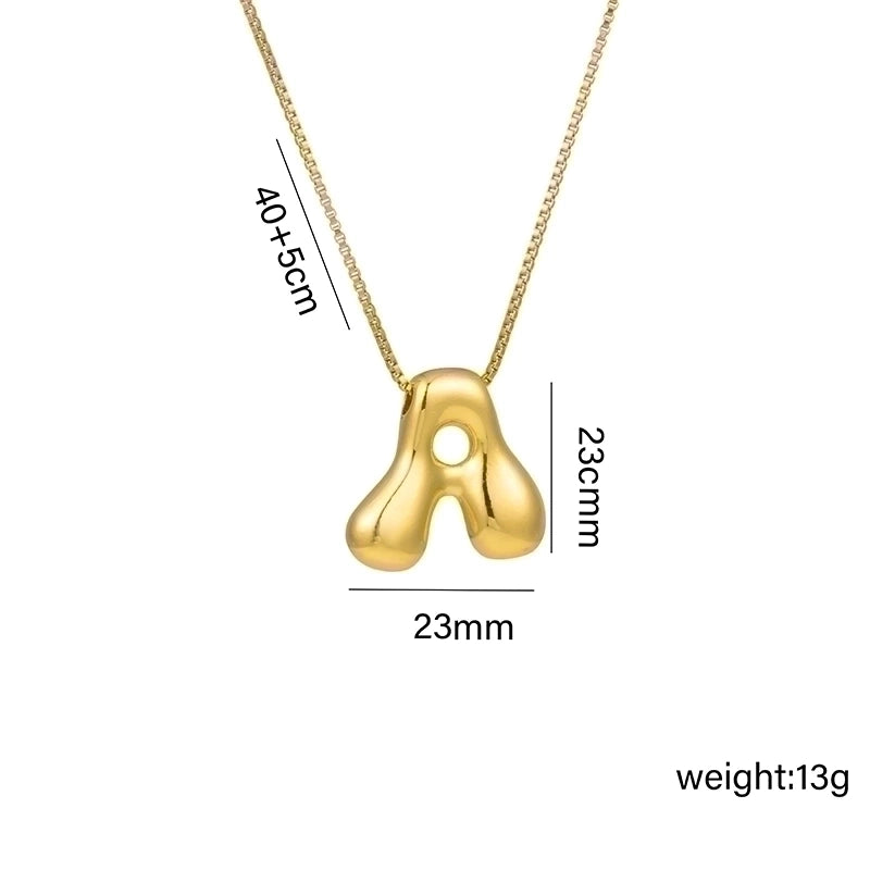 Hip-Hop Minimalist Letter Titanium Steel 18K Gold Plated Plating Pendant Necklace