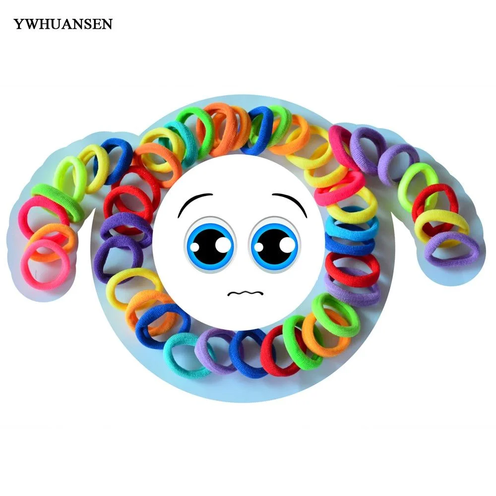 20pcs baby girls Girls Elastic hair bands Imitation Scrunchies hair ties kids Soild accessories Gum for hair bands for kid