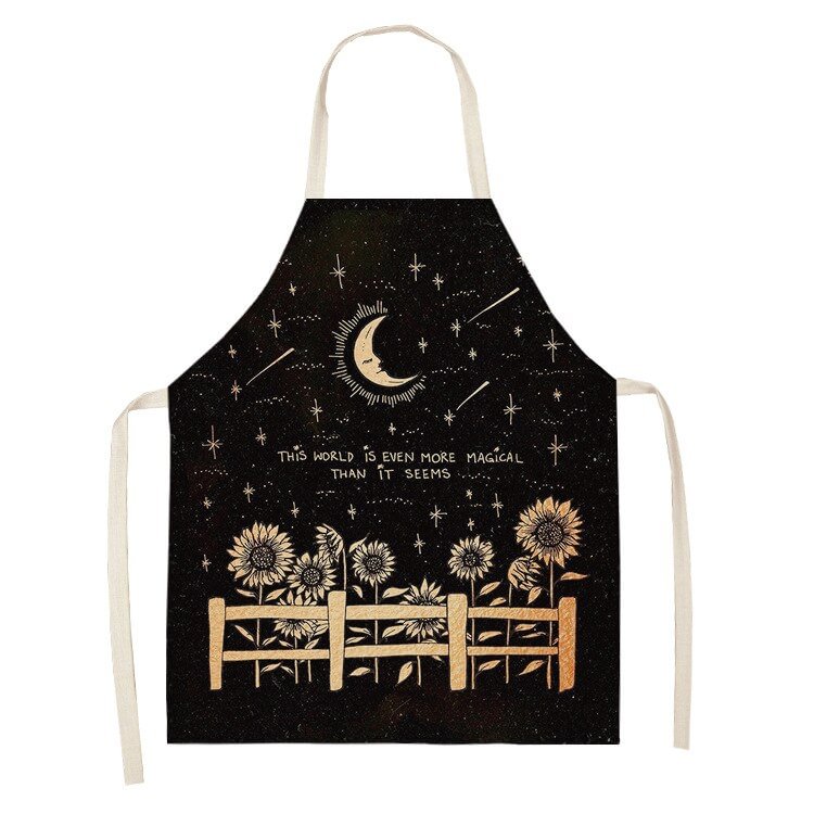Linen Kitchen Apron - Sunflower letclo 