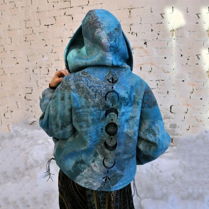 Vintage Forest Background Viking Star Totem Hoodie