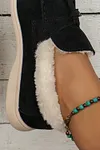 Women's Warm Thick Suede Furry Lined Slip on Flat Shoes