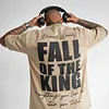 Unisex Casual Fall Of The King Foam Print Washed T-Shirt by Inlyline
