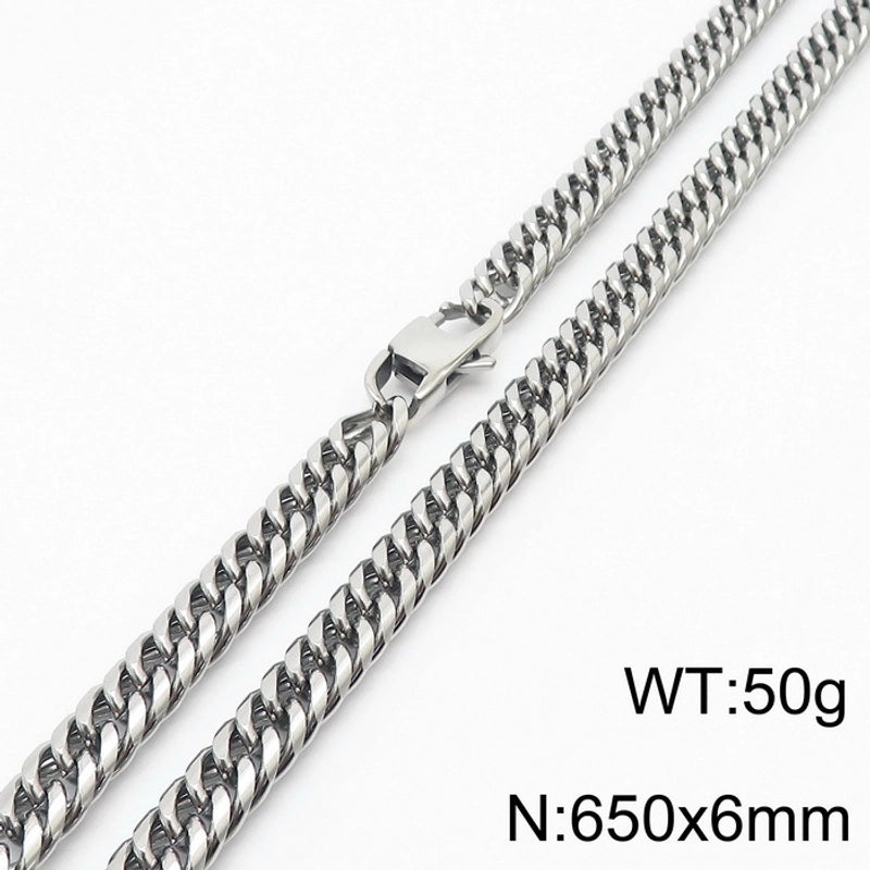 Hip-hop Retro Solid Color Titanium Steel Chain Men’s Necklace